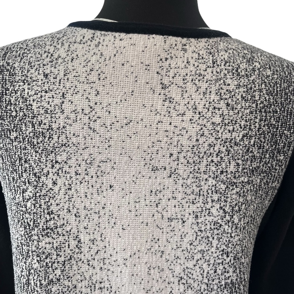 Chico’s black and white zip front mini sweater dress long sleeve size 0 - Picture 9 of 16